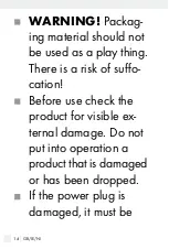 Предварительный просмотр 14 страницы Tronic TRC 4 A1 Operation And Safety Notes