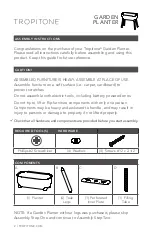 Предварительный просмотр 2 страницы tropitone GARDEN PLANTER Assembly Instructions