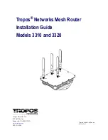 Preview for 1 page of Tropos Networks 3310 Installation Manual