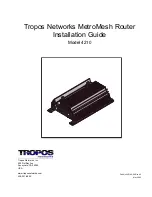 Preview for 1 page of Tropos Networks 4210 Installation Manual