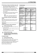 Предварительный просмотр 11 страницы Trotec TCH 2010 E Operating Manual