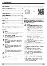 Предварительный просмотр 2 страницы Trotec ttk 71 e Operating Manual