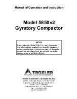 Предварительный просмотр 1 страницы Troxler 5850v2 Operation And Instruction Manual