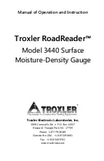 Preview for 1 page of Troxler RoadReader 3430 Operation And Instruction Manual