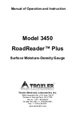 Troxler RoadReader Plus 3450 Manual Of Operation And Instruction предпросмотр