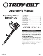 Preview for 1 page of Troy-Bild TB4BP EC Operator'S Manual