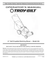 Предварительный просмотр 1 страницы Troy-Bilt 12AV556O71 Operator'S Manual