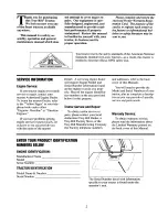 Preview for 2 page of Troy-Bilt 13027 Owner'S/Operator'S Manual