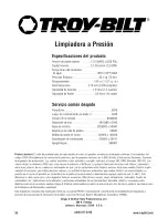 Preview for 56 page of Troy-Bilt 2550 Operator'S Manual