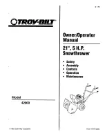 Предварительный просмотр 1 страницы Troy-Bilt 42000 Owner'S/Operator'S Manual