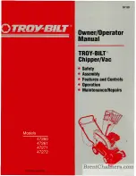 Предварительный просмотр 1 страницы Troy-Bilt 47260 Owner/Operator Manua