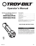 Preview for 1 page of Troy-Bilt 49MRBESP966 Operator'S Manual