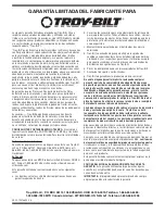 Preview for 56 page of Troy-Bilt 5024 Operator'S Manual