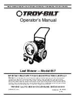 Preview for 1 page of Troy-Bilt 657 Operator'S Manual