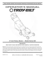 Предварительный просмотр 1 страницы Troy-Bilt 836 series Operator'S Manual