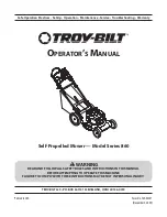 Предварительный просмотр 1 страницы Troy-Bilt 860 series Operator'S Manual