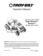 Preview for 1 page of Troy-Bilt Bronco J609 Operator'S Manual