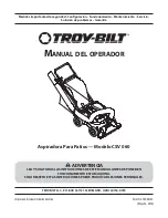 Предварительный просмотр 21 страницы Troy-Bilt CSV 060 Operation Manual