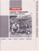 Troy-Bilt JUNIOR TOMAHAWK Owner'S/Operator'S Manual preview