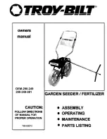 Preview for 1 page of Troy-Bilt OEM-290-249 Owner'S Manual