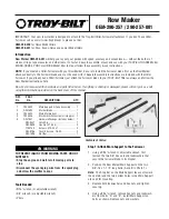 Предварительный просмотр 1 страницы Troy-Bilt OEM-290-257 Operator'S Manual