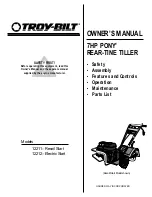 Troy-Bilt Pony 12211 Owner'S Manual preview