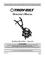 Preview for 1 page of Troy-Bilt Series 200 World Rear Wheel Tiller Operator'S Manual