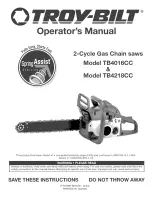 Preview for 1 page of Troy-Bilt Spring Assist TB4016CC Operator'S Manual