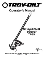 Предварительный просмотр 1 страницы Troy-Bilt Straight Shaft Trimmer Operator'S Manual