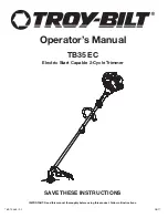 Preview for 1 page of Troy-Bilt TB 35 EC Operator'S Manual