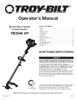 Предварительный просмотр 1 страницы Troy-Bilt TB2044 XP Operator'S Manual