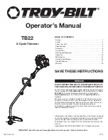 Preview for 1 page of Troy-Bilt TB22 Operator'S Manual
