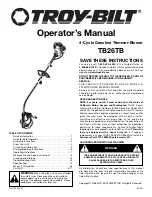 Предварительный просмотр 1 страницы Troy-Bilt TB26TB Operator'S Manual