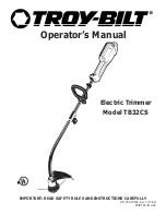 Preview for 1 page of Troy-Bilt TB32CS Operator'S Manual