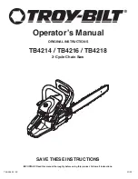 Предварительный просмотр 1 страницы Troy-Bilt TB4214 Operator'S Manual