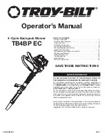 Предварительный просмотр 1 страницы Troy-Bilt TB4BP EC Operator'S Manual