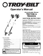 Troy-Bilt TB525CS Operator'S Manual preview
