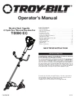 Troy-Bilt TB590 EC Operator'S Manual предпросмотр