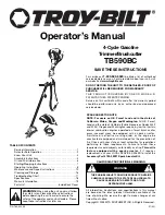 Предварительный просмотр 1 страницы Troy-Bilt TB590BC Operator'S Manual