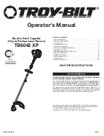 Предварительный просмотр 1 страницы Troy-Bilt TB6042 XP Operator'S Manual