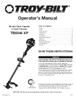 Предварительный просмотр 1 страницы Troy-Bilt TB6044 XP Operator'S Manual