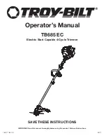 Предварительный просмотр 1 страницы Troy-Bilt TB685 Instructions Manual