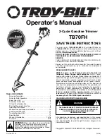 Предварительный просмотр 1 страницы Troy-Bilt TB70FH Operator'S Manual