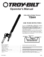 Предварительный просмотр 1 страницы Troy-Bilt TBAH Operator'S Manual