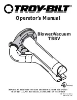 Предварительный просмотр 1 страницы Troy-Bilt TBBV Operator'S Manual