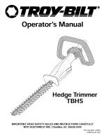 Предварительный просмотр 1 страницы Troy-Bilt TBHS Operator'S Manual