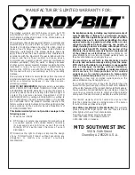 Preview for 12 page of Troy-Bilt TBTP Operator'S Manual