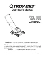 Предварительный просмотр 1 страницы Troy-Bilt TRU CUT 100 Operator'S Manual