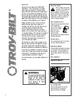 Preview for 2 page of Troy-Bilt VersaTiller 12168 Owner'S Manual