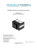 True blue power USBT202 Series Installation Manual And Operating Instructions preview